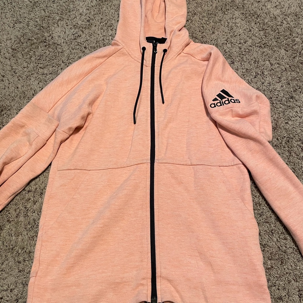 Adidas peach/pink stadium hoodie/zip up
